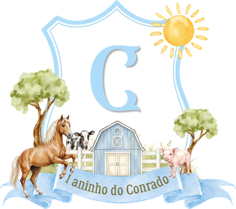 Brasão de festa com tema fazendinha