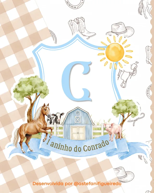 Brasão tema fazendinha
